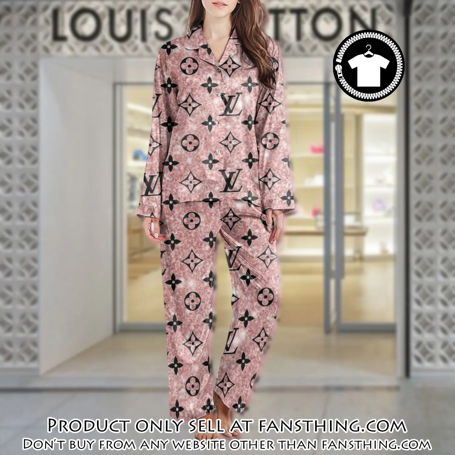 Lv monogram long satin pajama set pjs1021 fst0724724